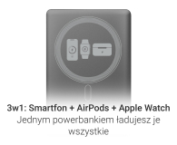 Silver Monkey Powerbank Smart 5000 mAh MagSafe UltraSlim 3w1 Ciemny szary - 1361039 - zdjęcie 4